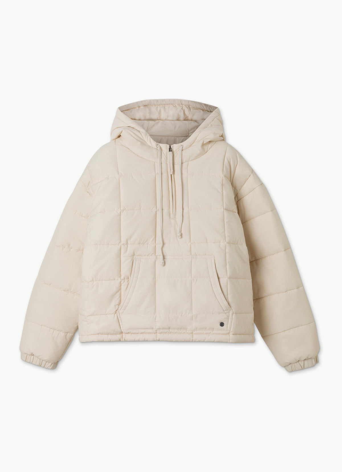 Grid padded hoodie_Summer Sand