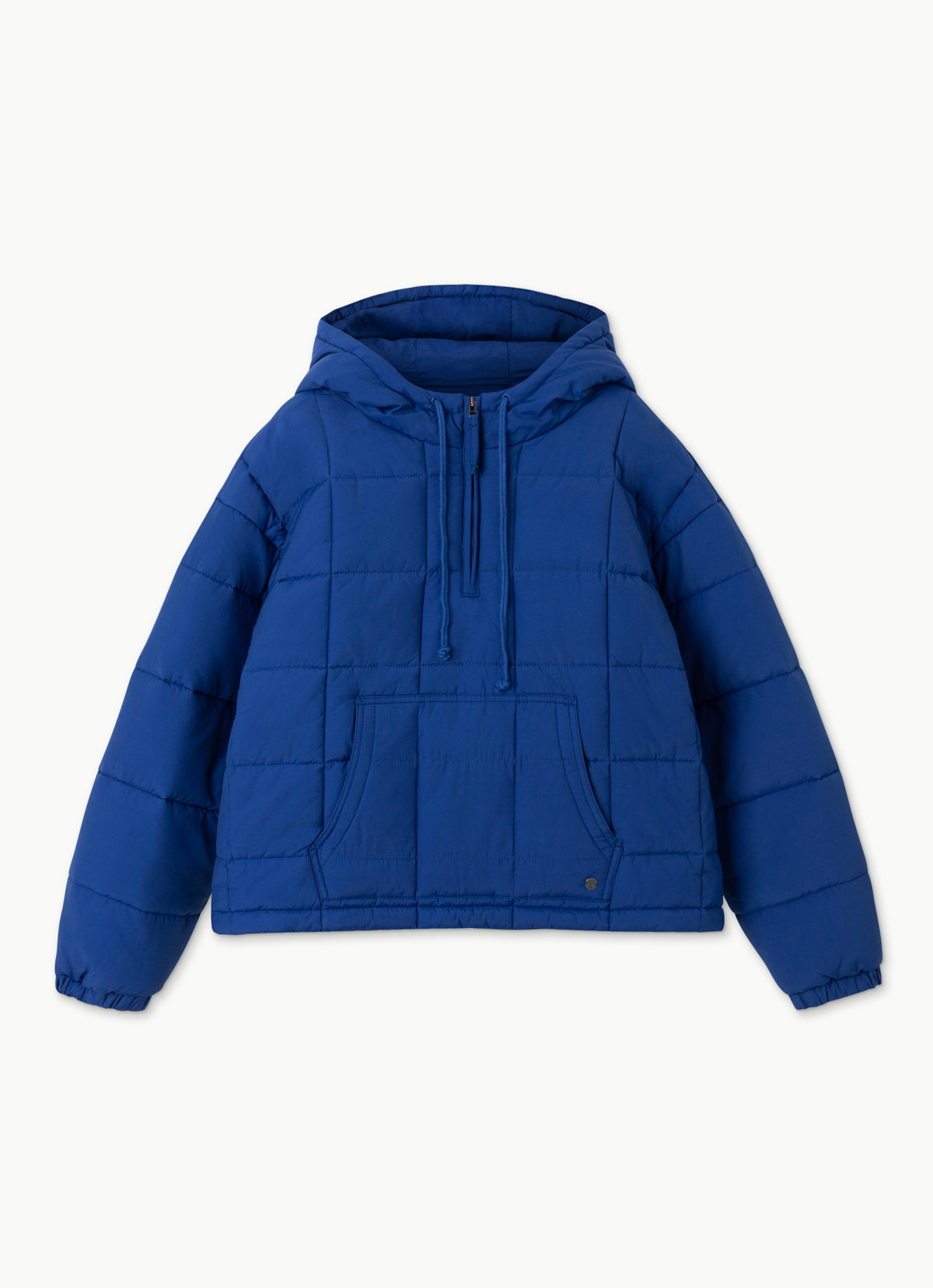 Grid padded hoodie_Blue Quartz