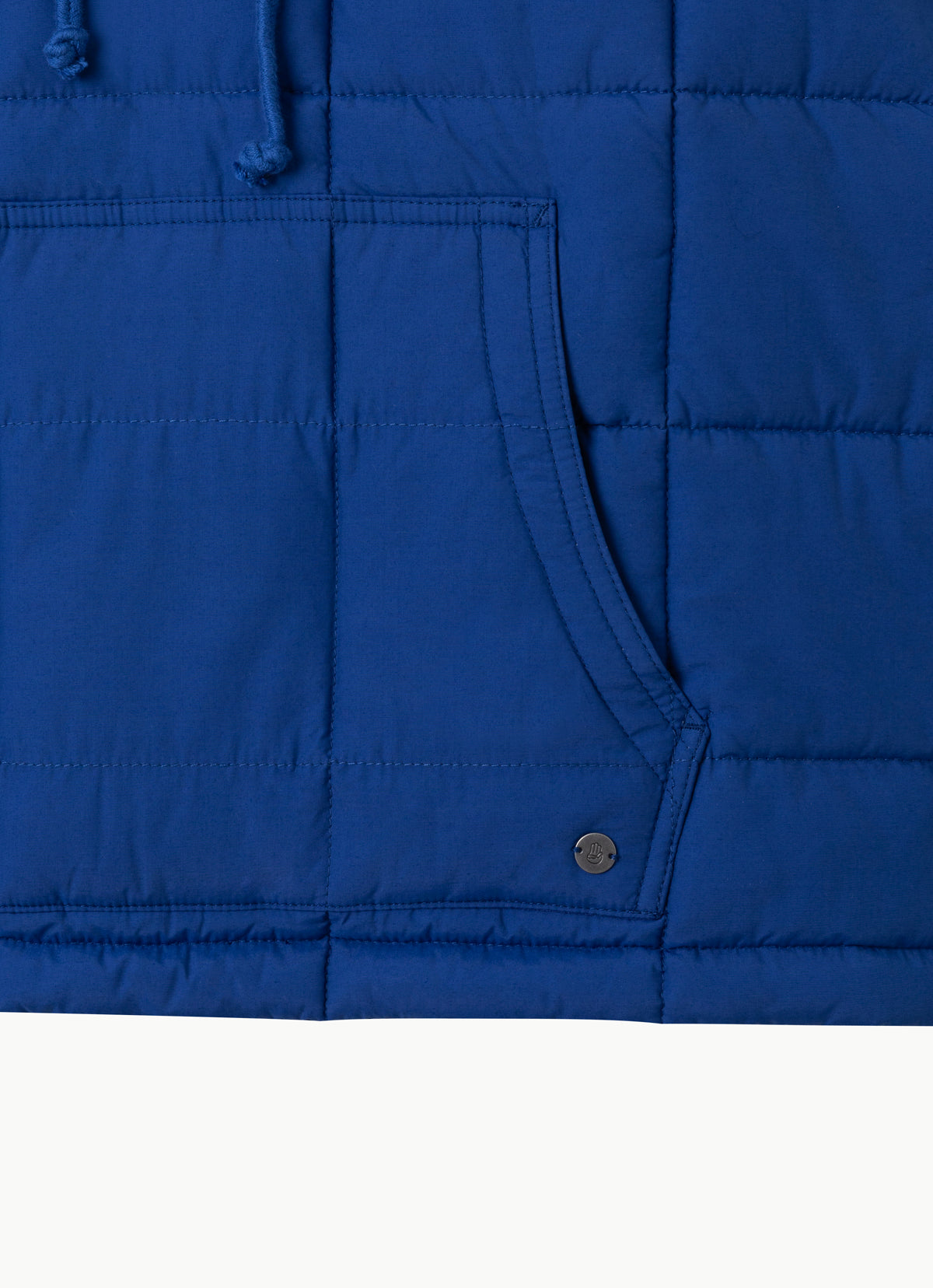 Grid padded hoodie_Blue Quartz