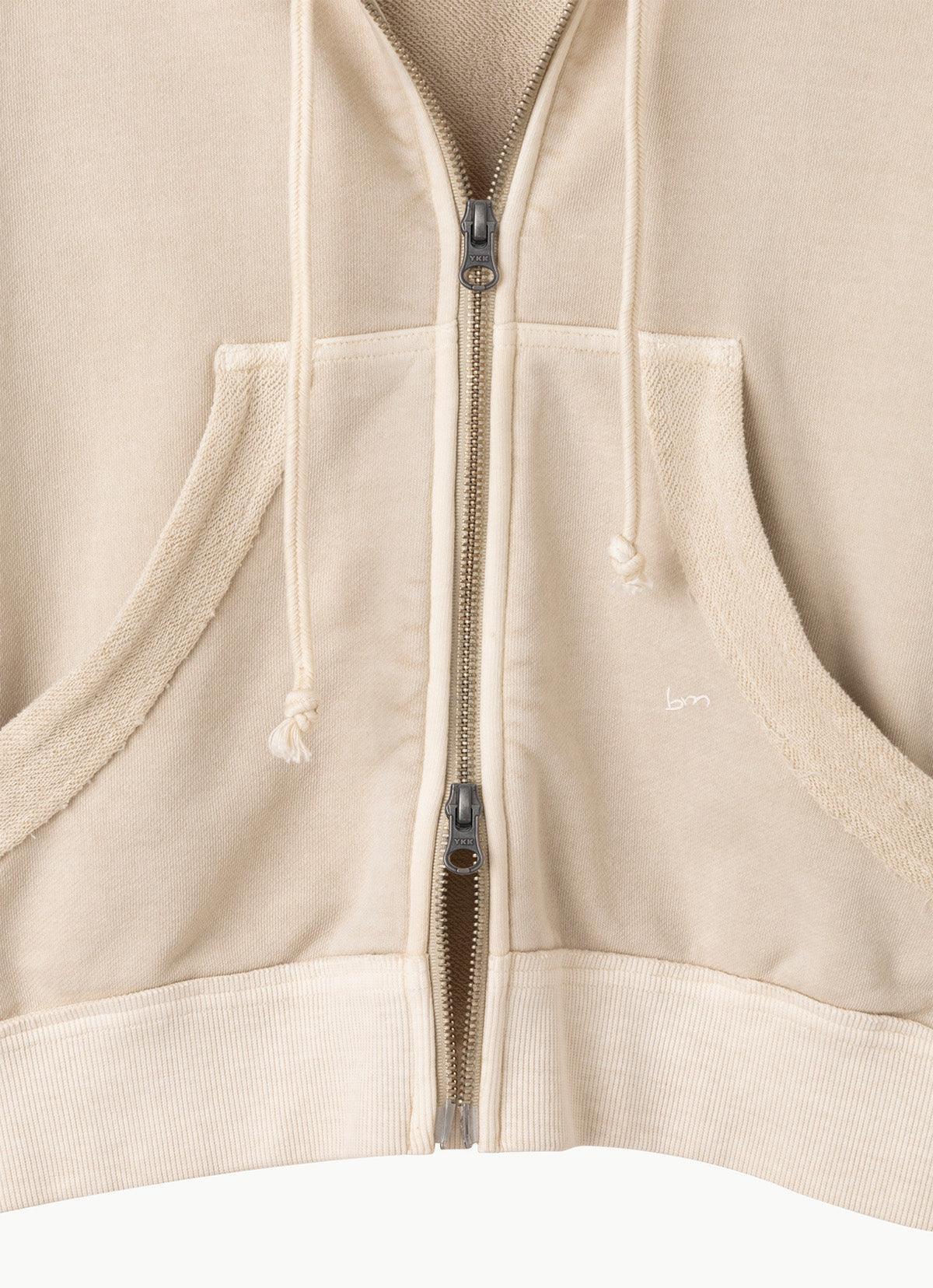 Fitted zip-up hoodie_Taupe