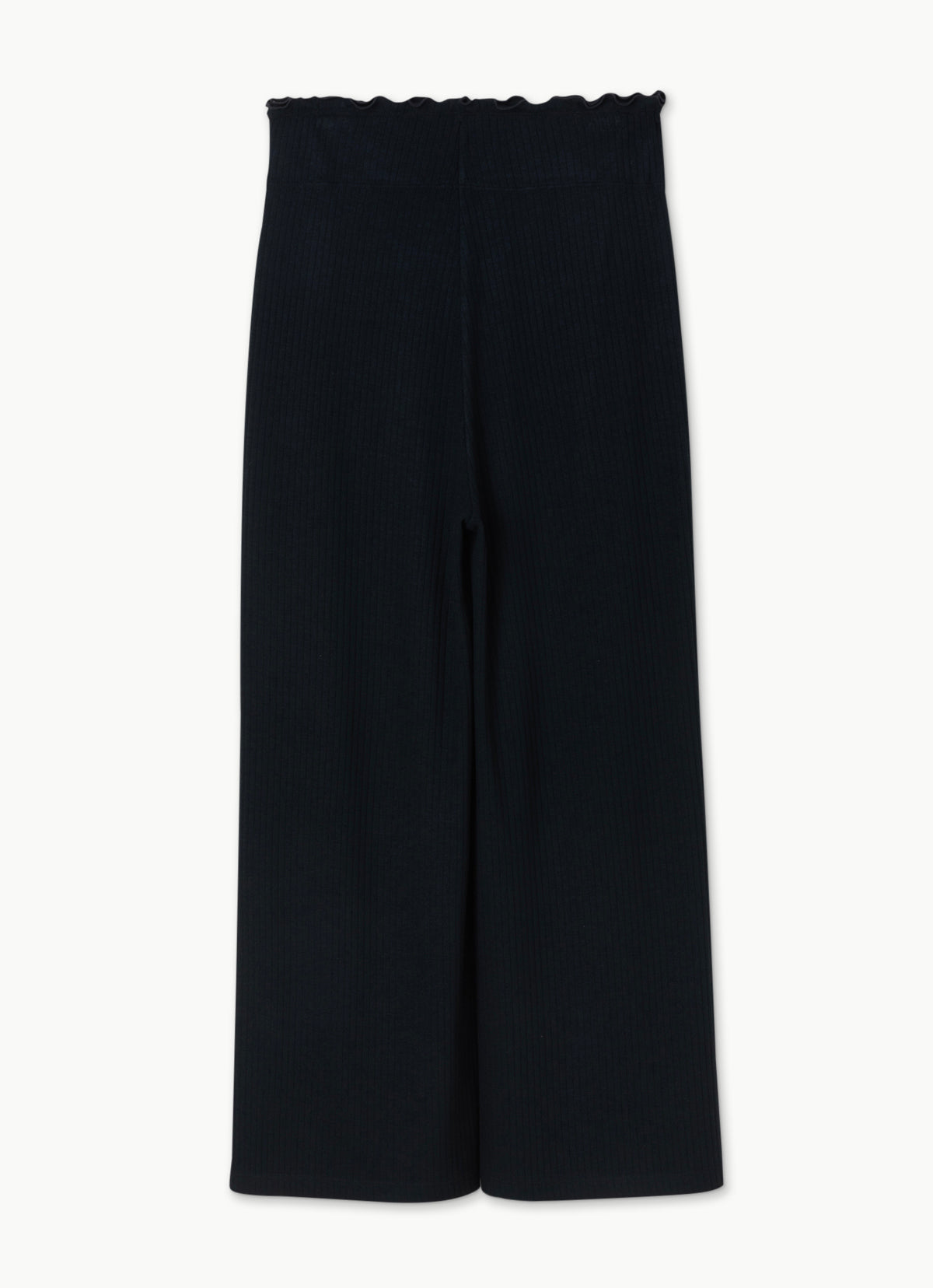 Wide rib straight pants_Black