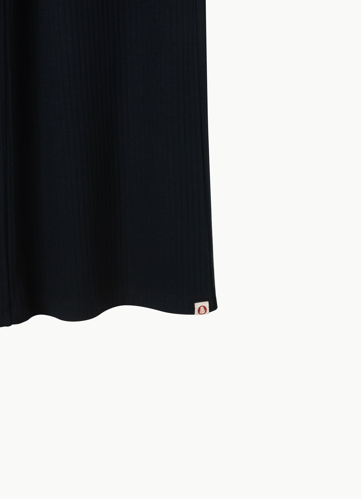 Wide rib straight pants_Black