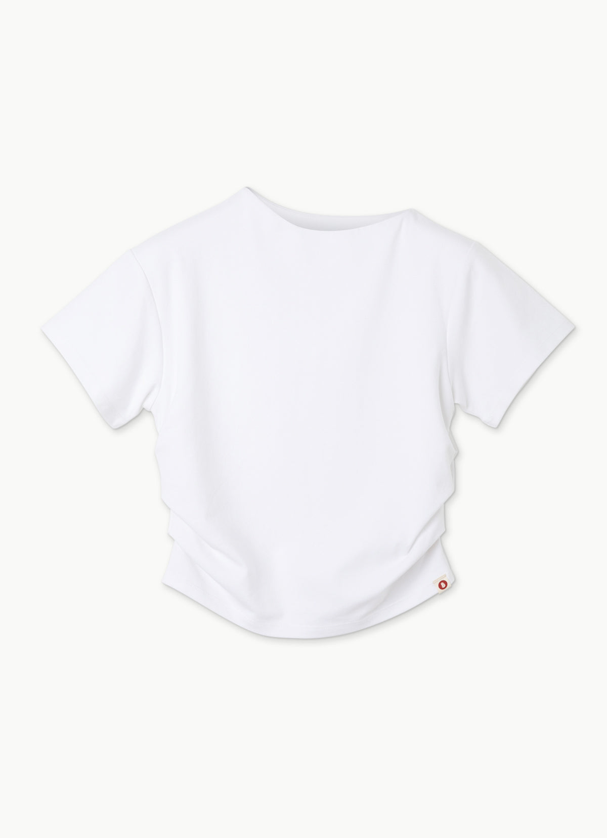 High neck shirring short sleeve_White