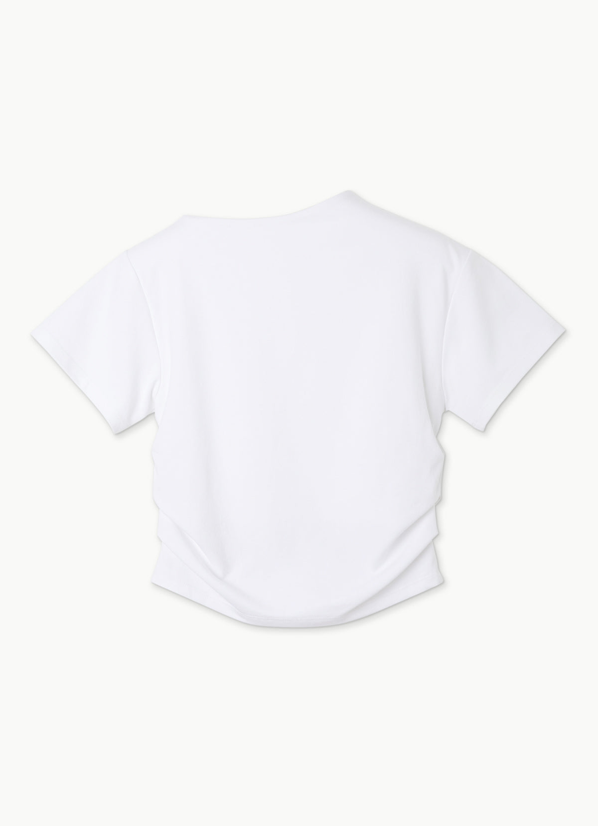 High neck shirring short sleeve_White