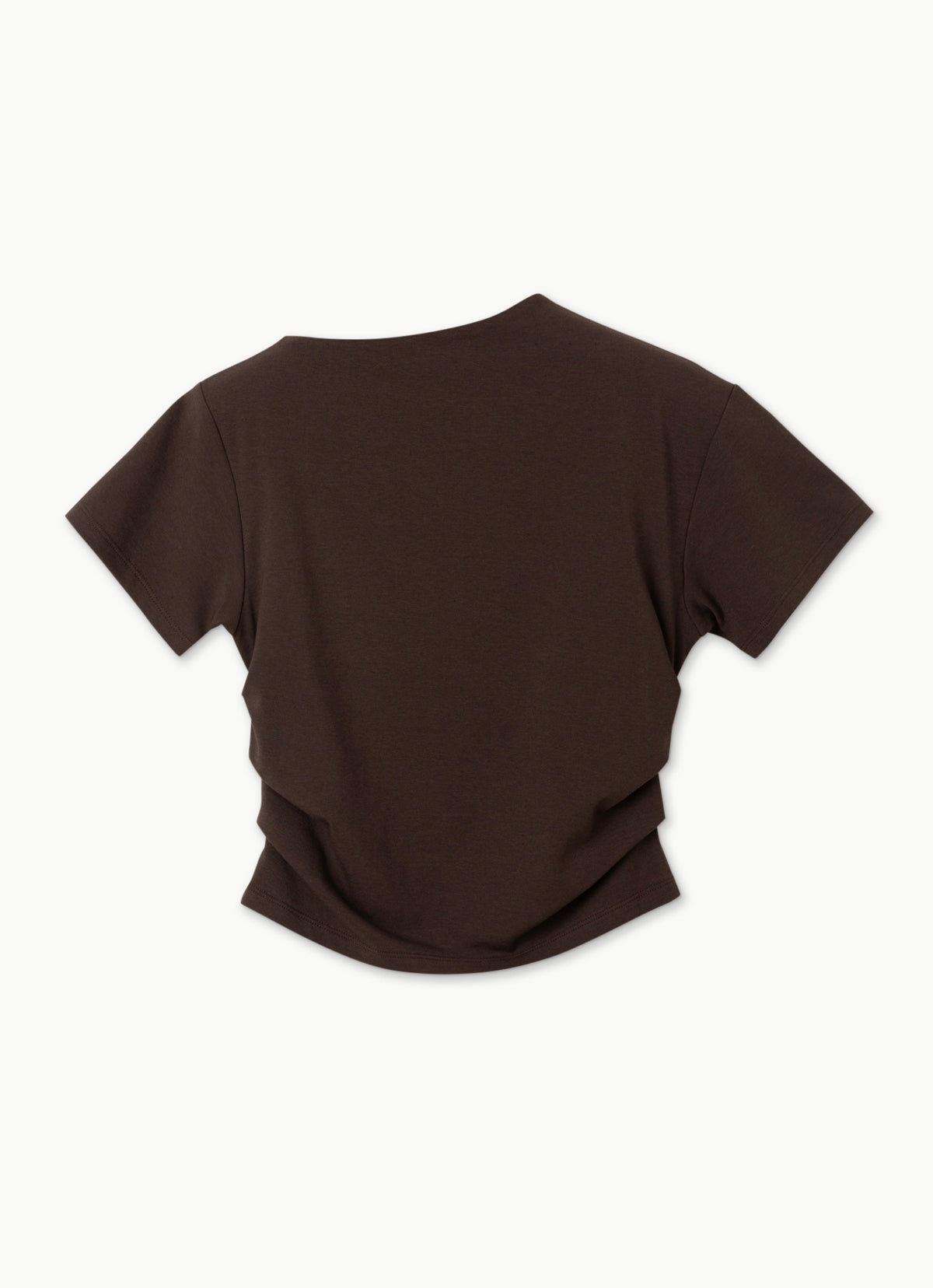 High neck shirring short sleeve_Hot Fudge