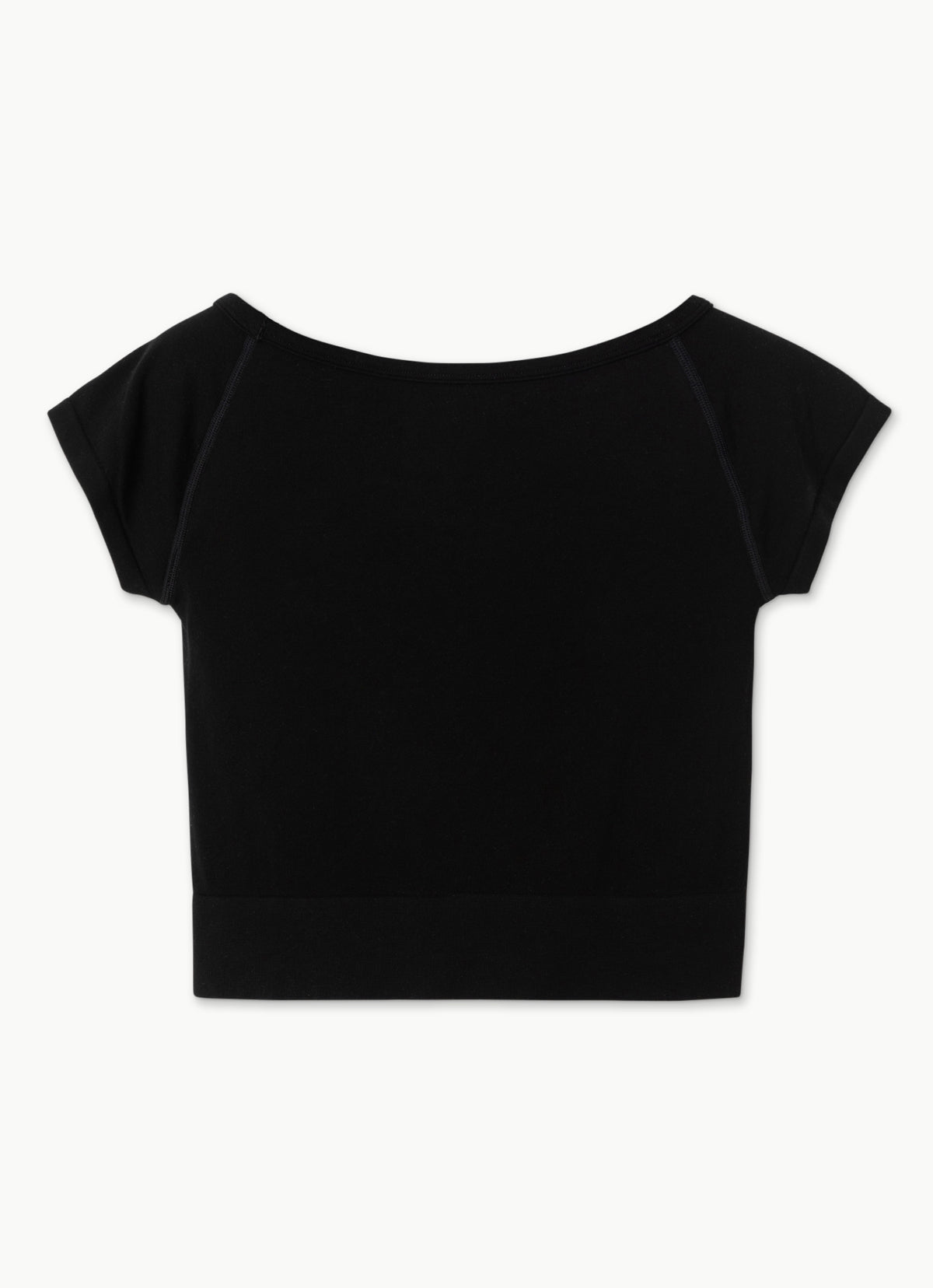 Seamless cap sleeve_Black