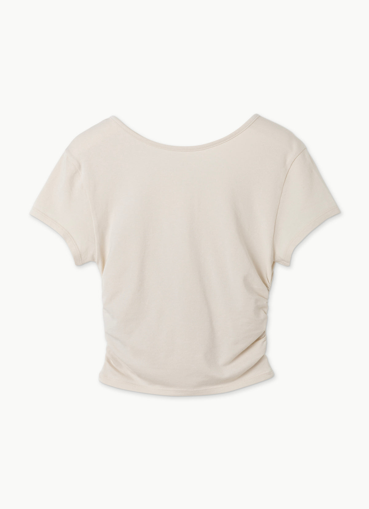 Wrap shirring short sleeve_Whitecap Gray