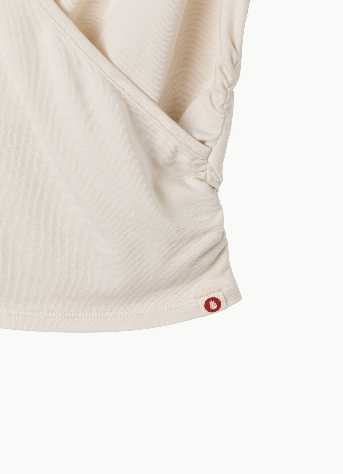 Wrap shirring short sleeve_Whitecap Gray