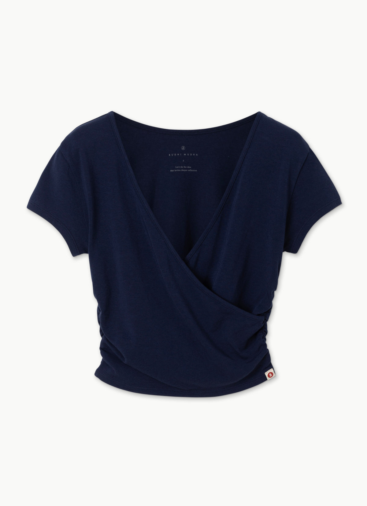 Wrap shirring short sleeve_Maritime Blue