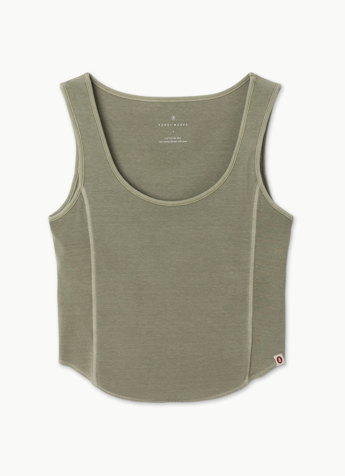 Side rib tank top_Khaki
