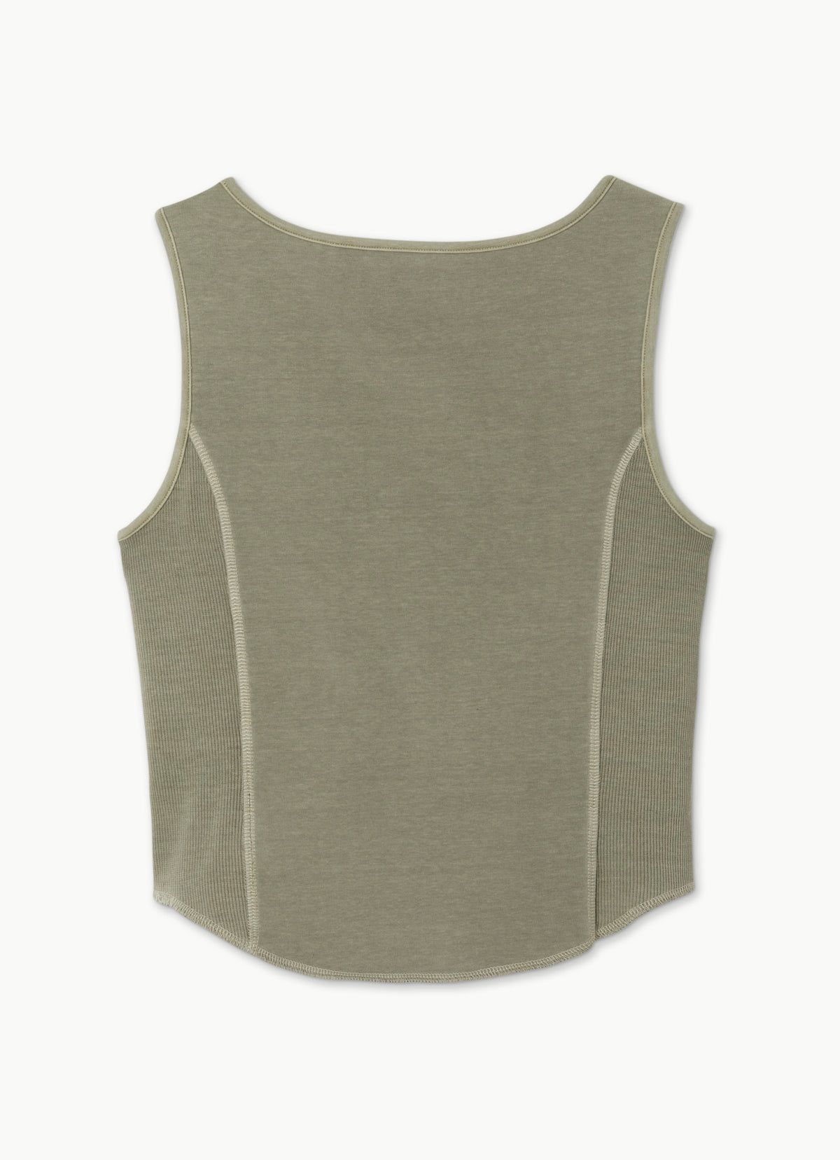 Side rib tank top_Khaki
