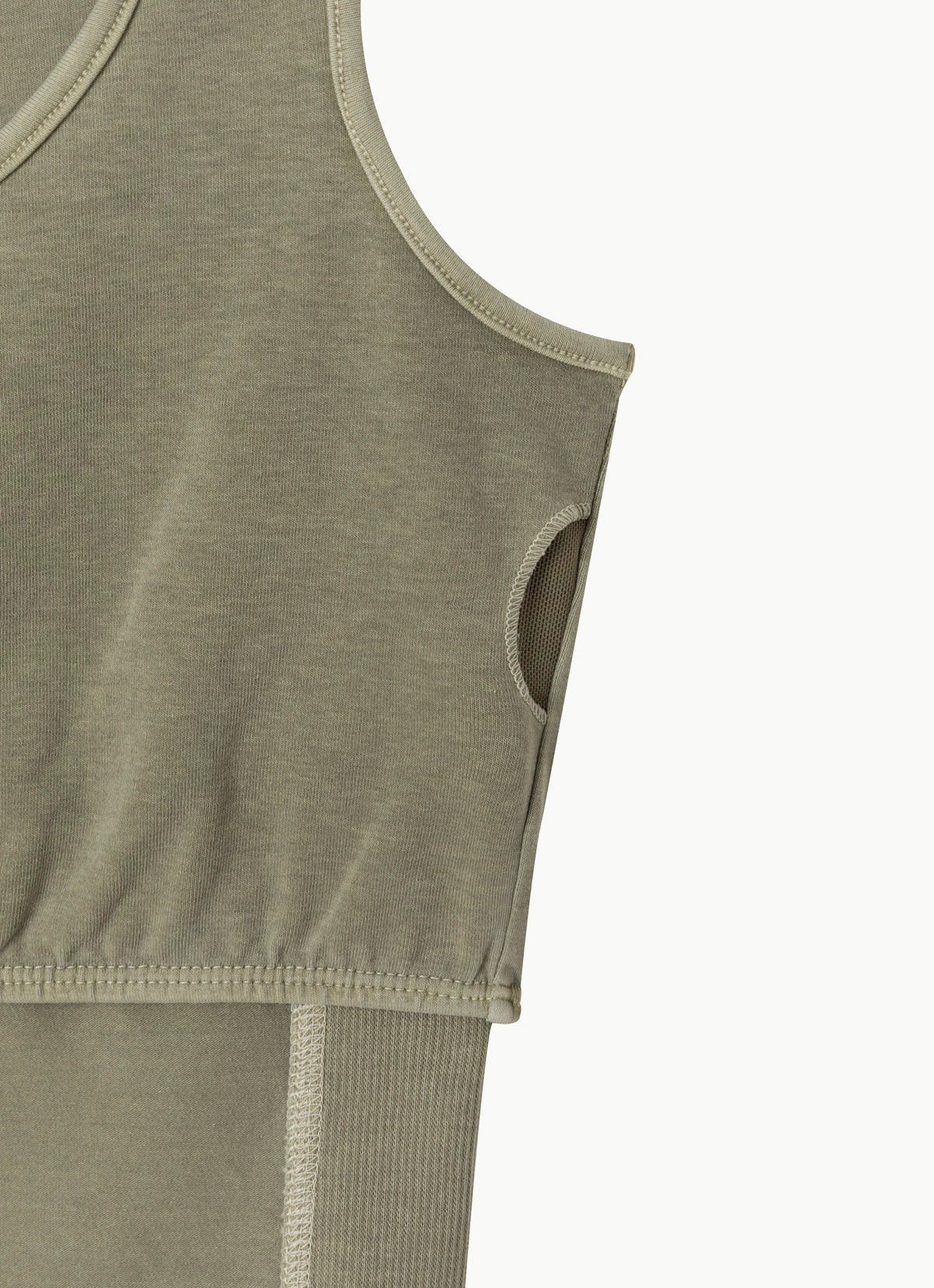 Side rib tank top_Khaki
