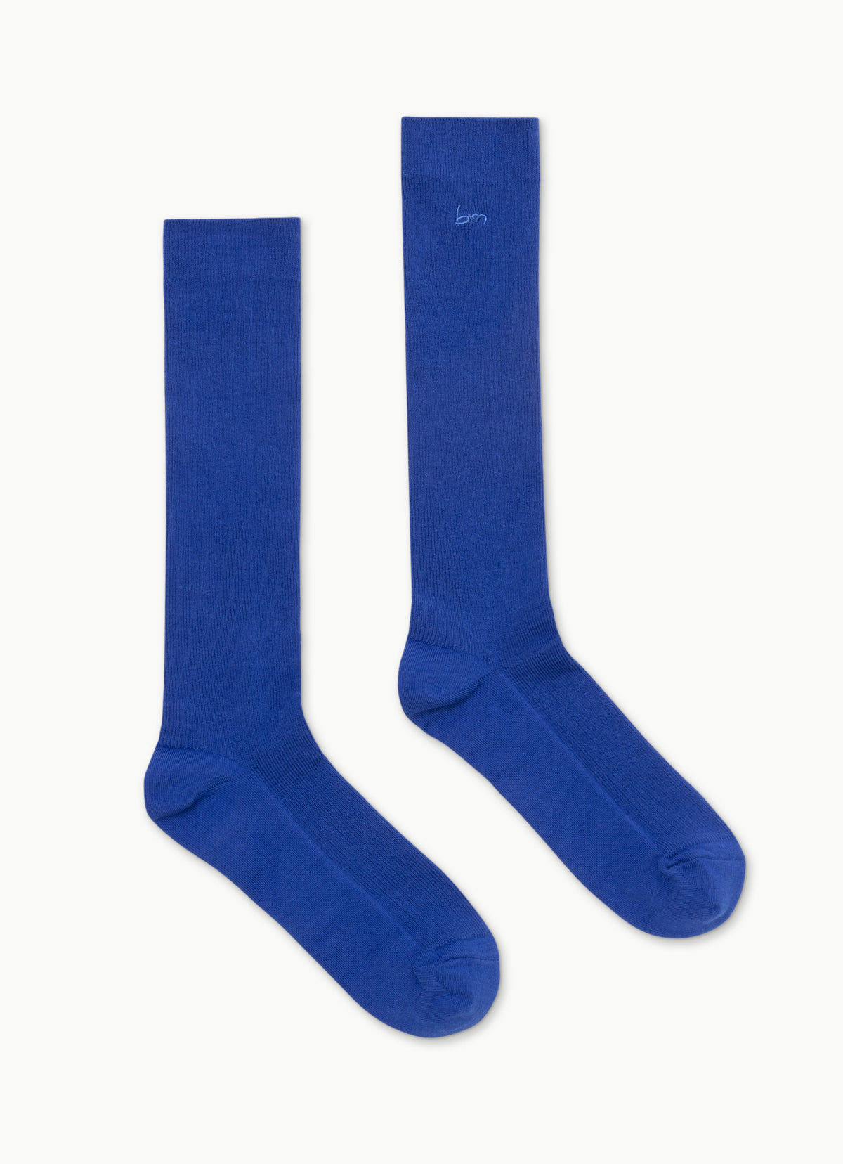 Rib high socks_Blue