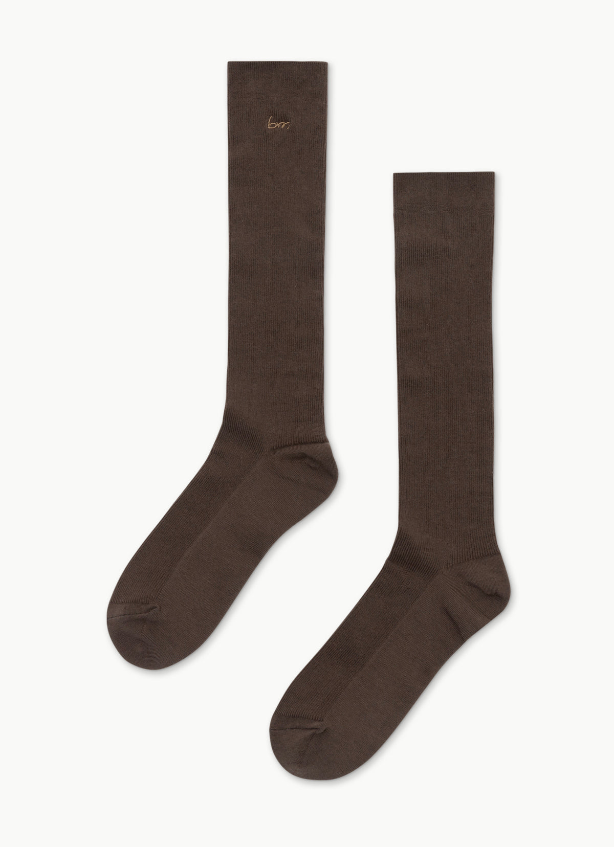 Rib high socks_Brown