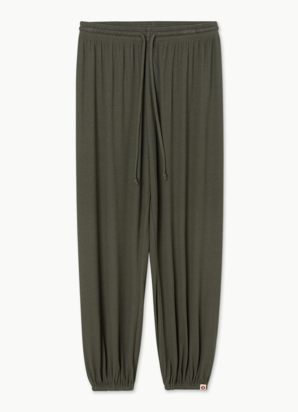 Rib jogger pants_Smokey Olive