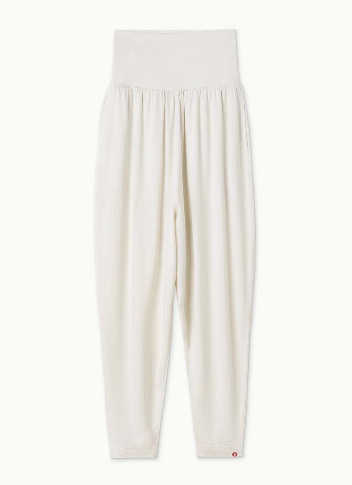 Shirring crop pants_Light Gray