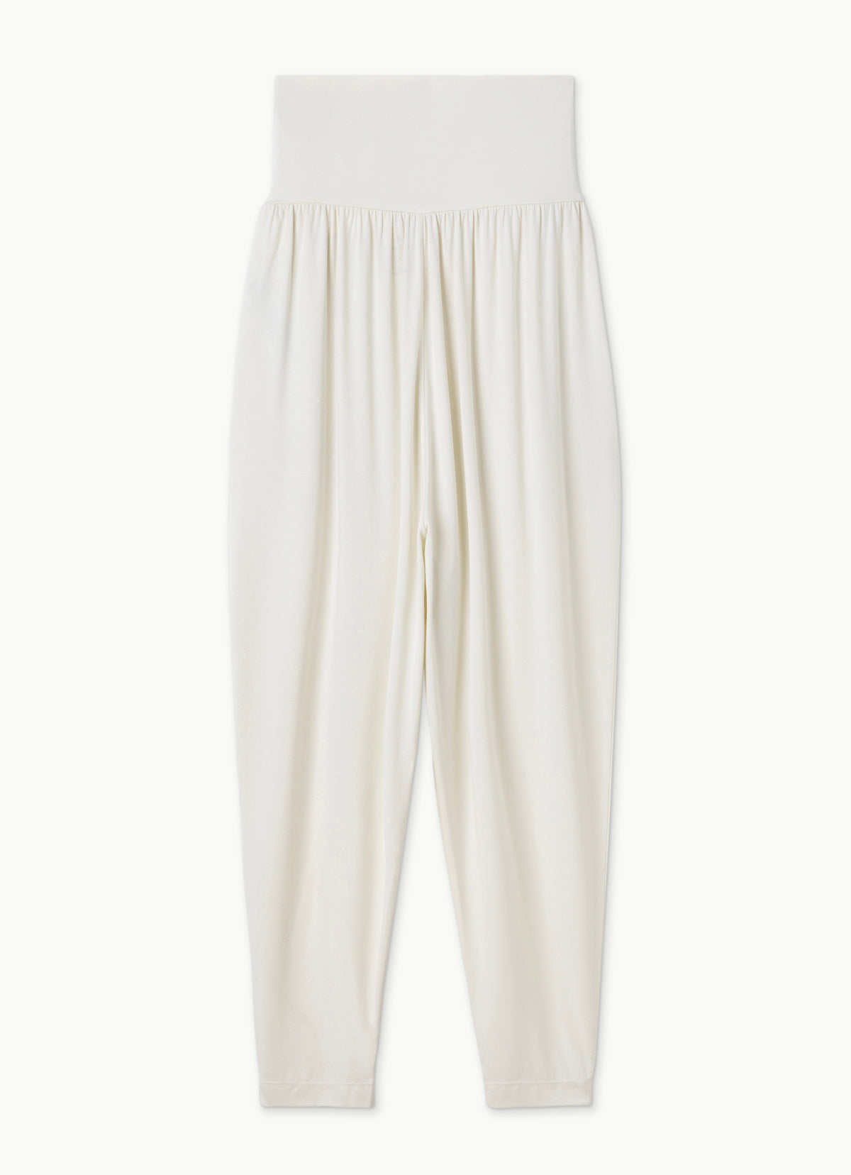 Shirring crop pants_Light Gray