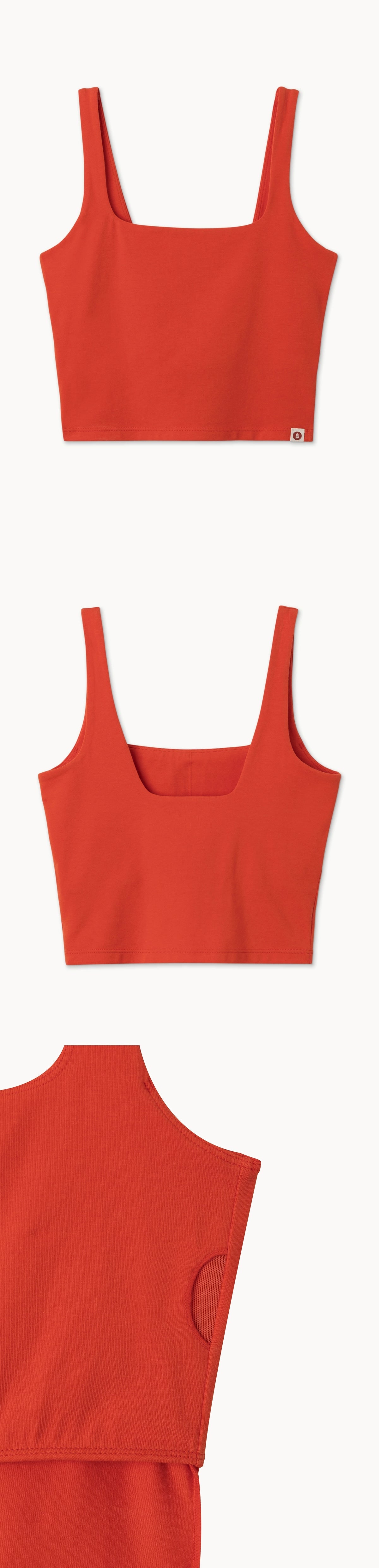 Deep square tank top_Red