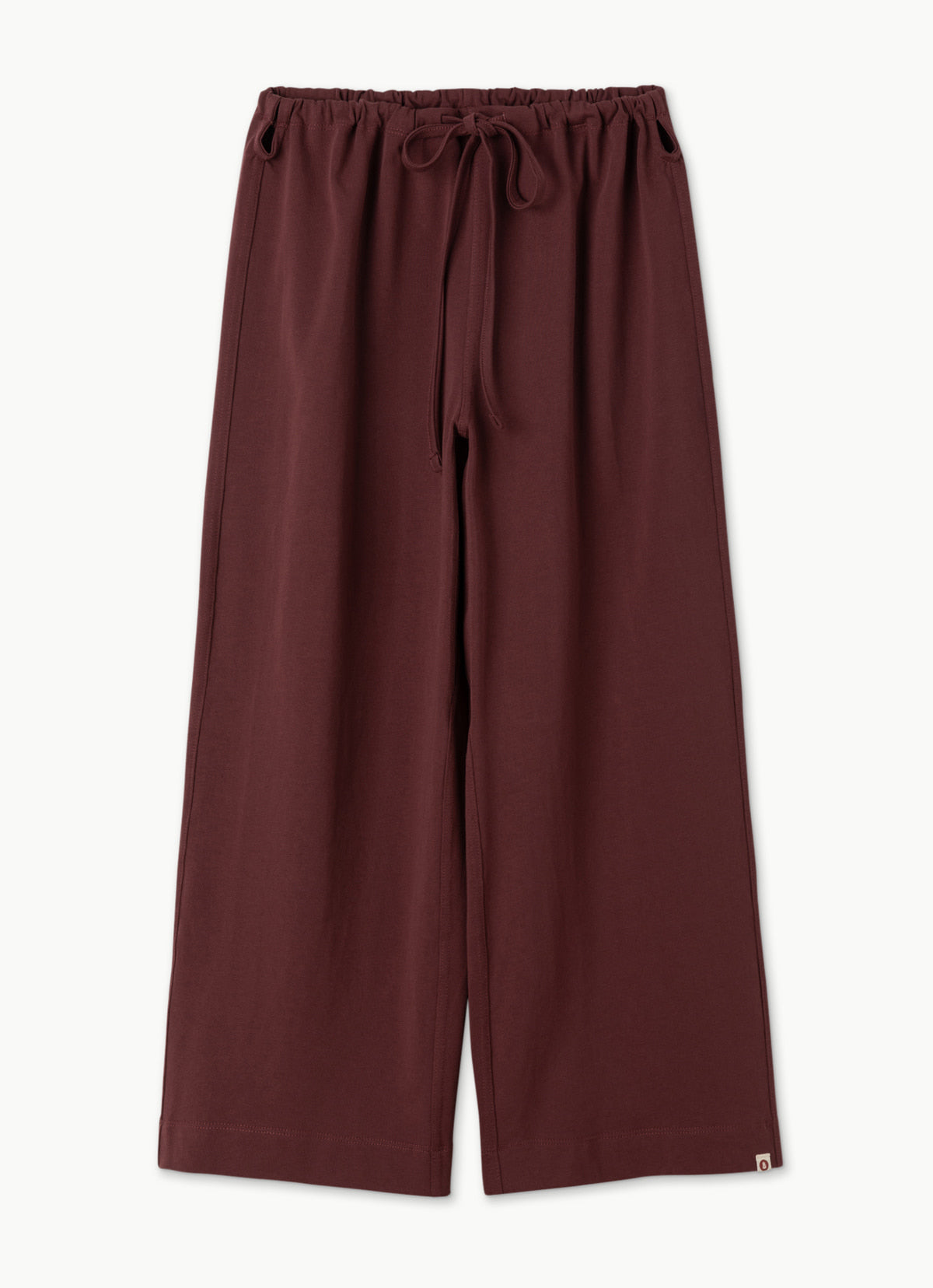 Tied straight pants_New Maroon