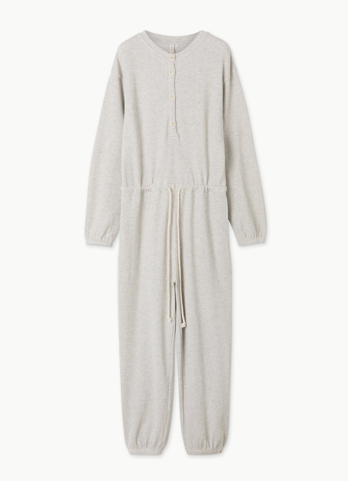 Henley neck overalls_Melange Grey