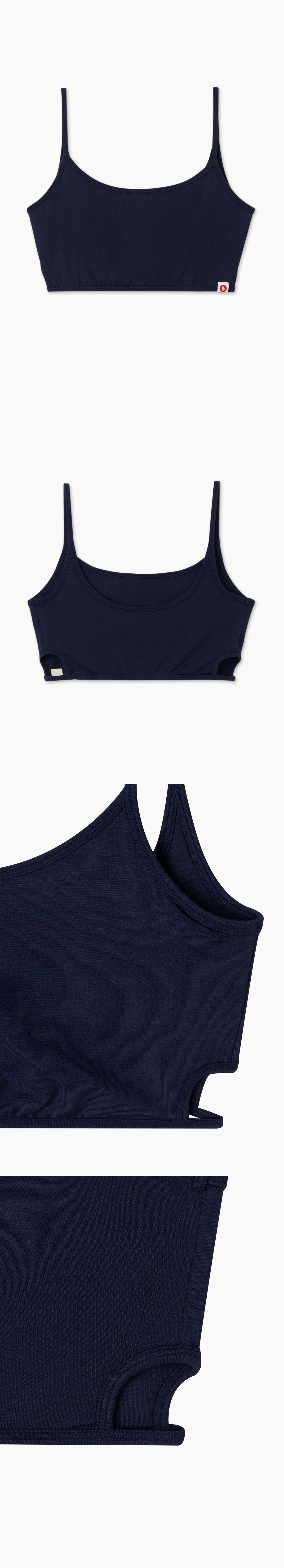 Side cut bra top_Evening Blue