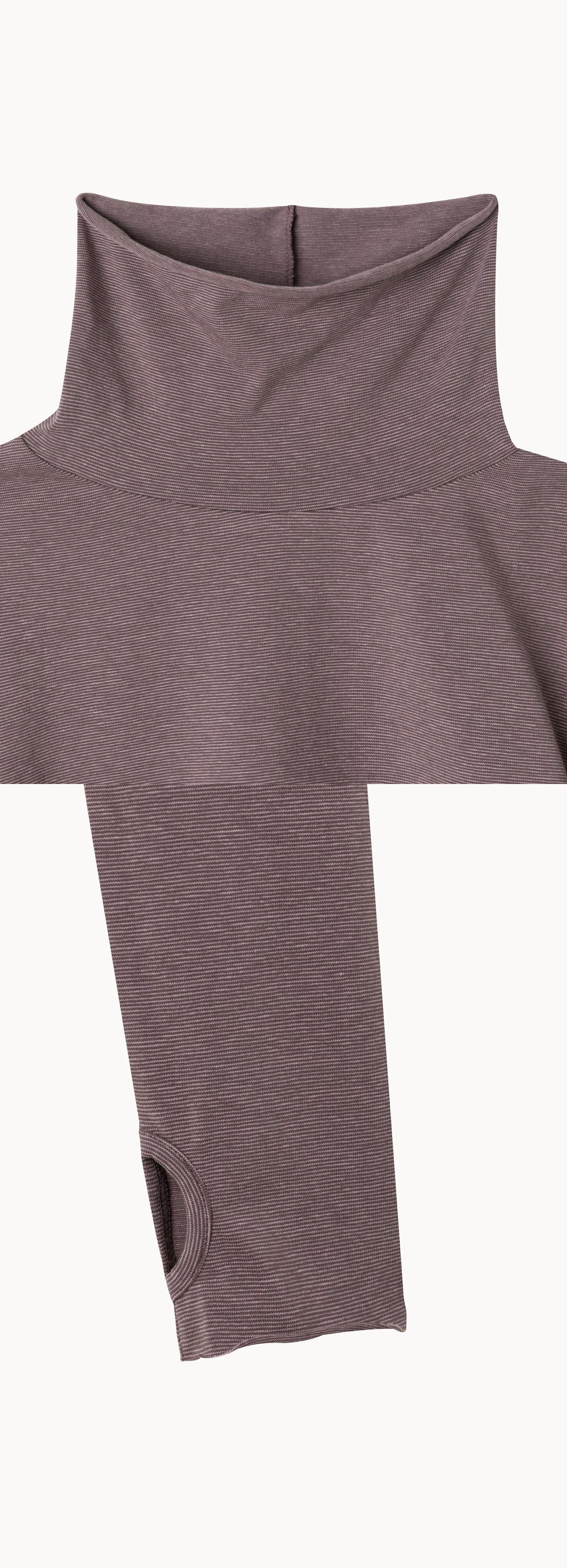 Rolled turtleneck long sleeve_Pink Multi