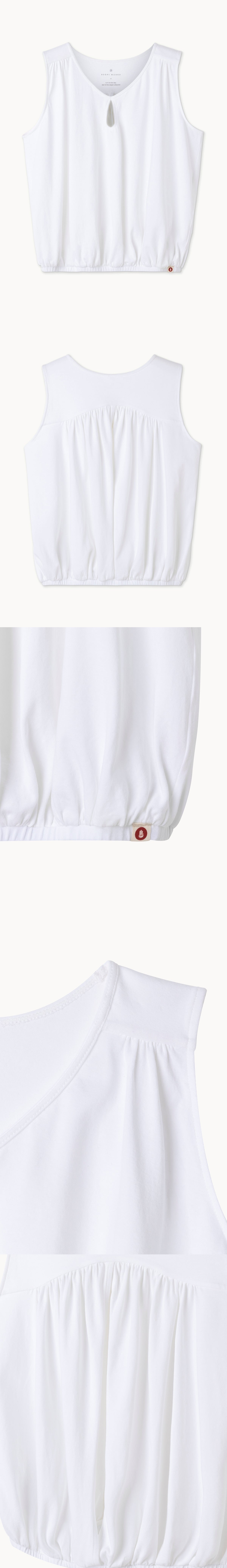 Keyhole shirring sleeveless_White
