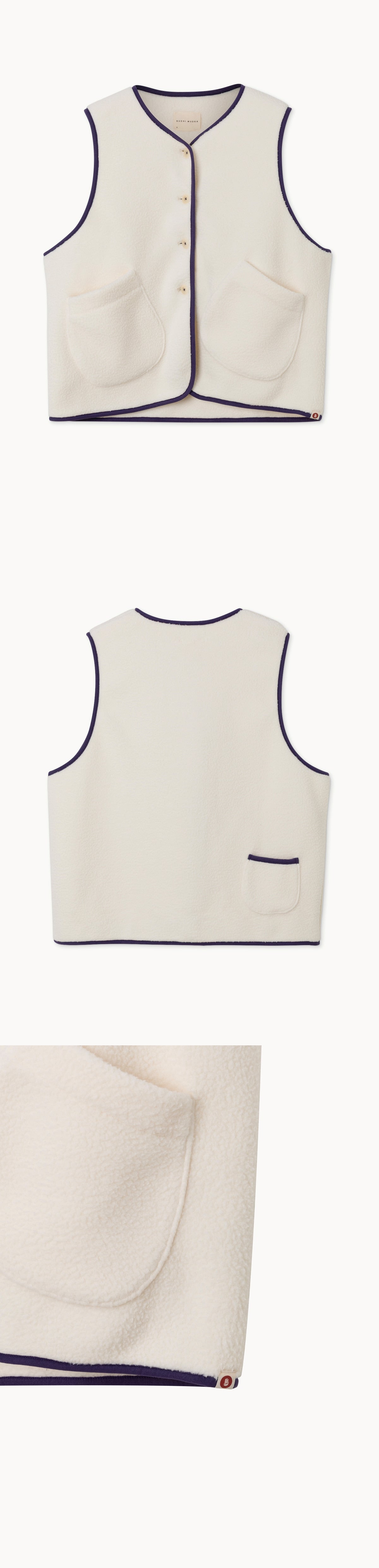 Pocket fleece vest (Unisex)_Turtledove