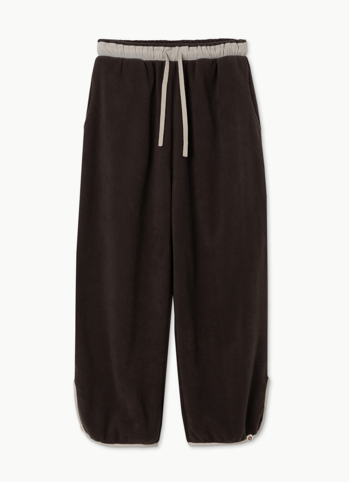 Button fleece pants (Unisex)_Brown