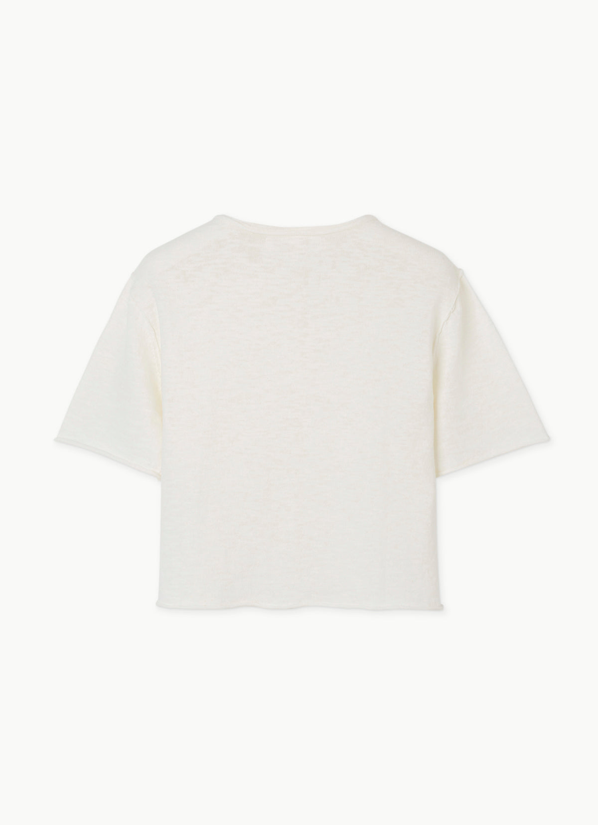 Linen half cardigan_Egret