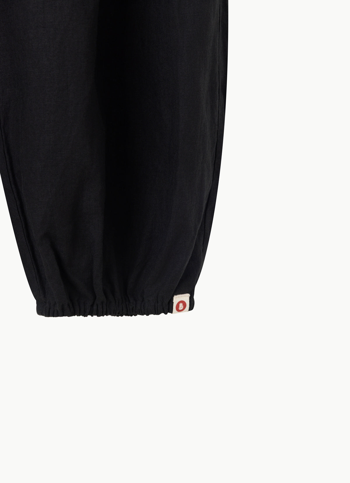 Linen shirring pants_Black