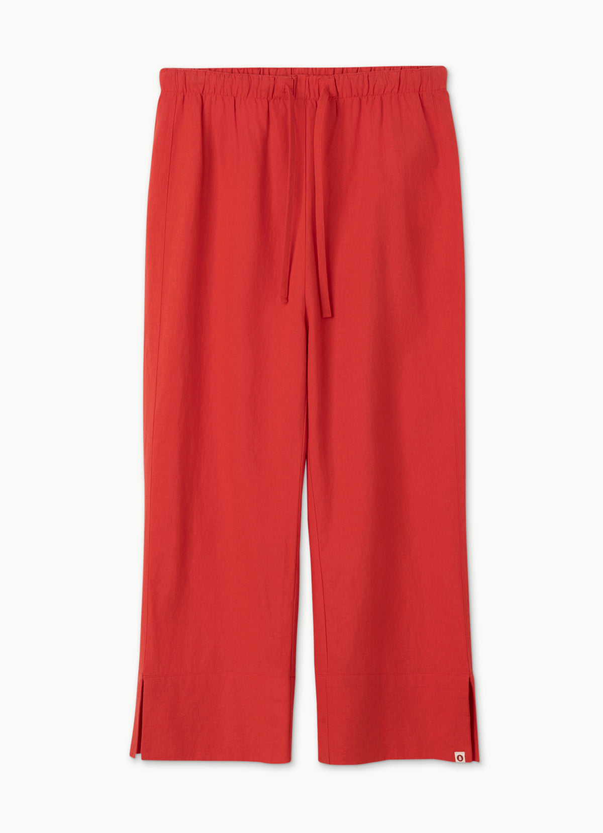 Linen crop pants_Red