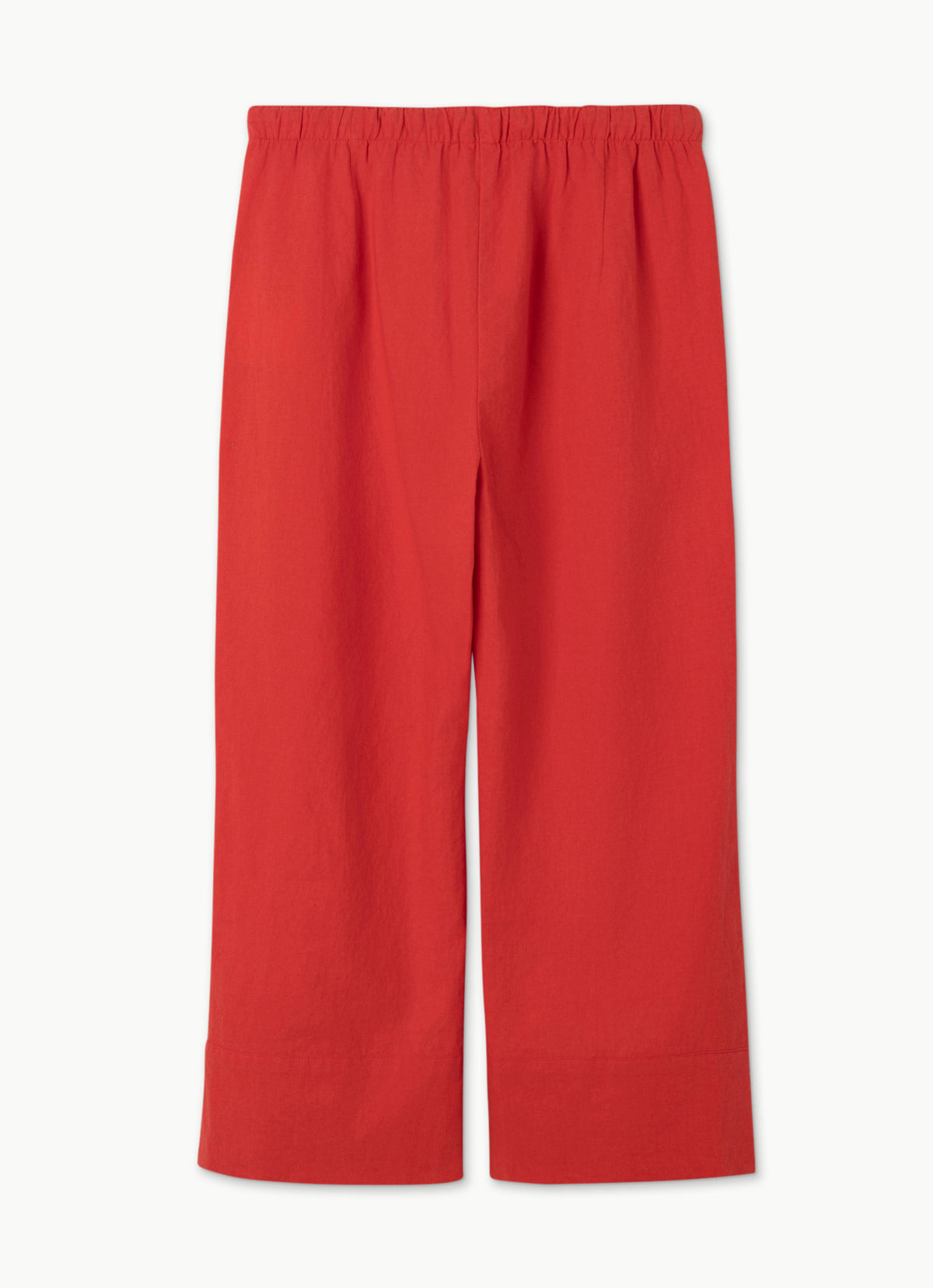 Linen crop pants_Red