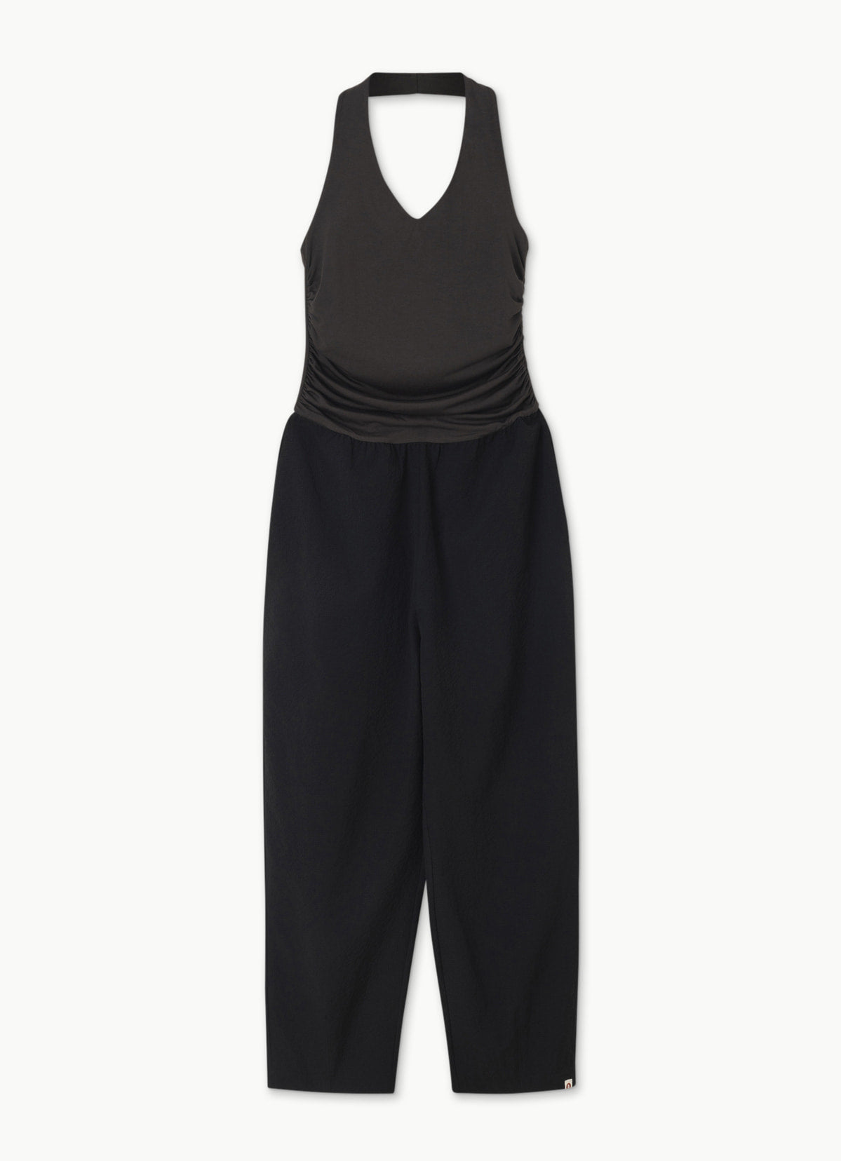 Block Halter jumpsuit_Brown Multi