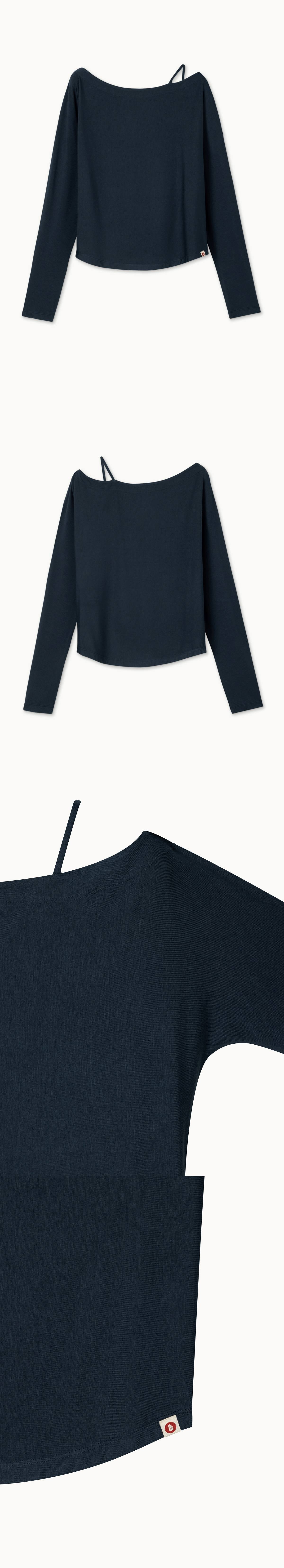 Off-shoulder long sleeve_Blueberry