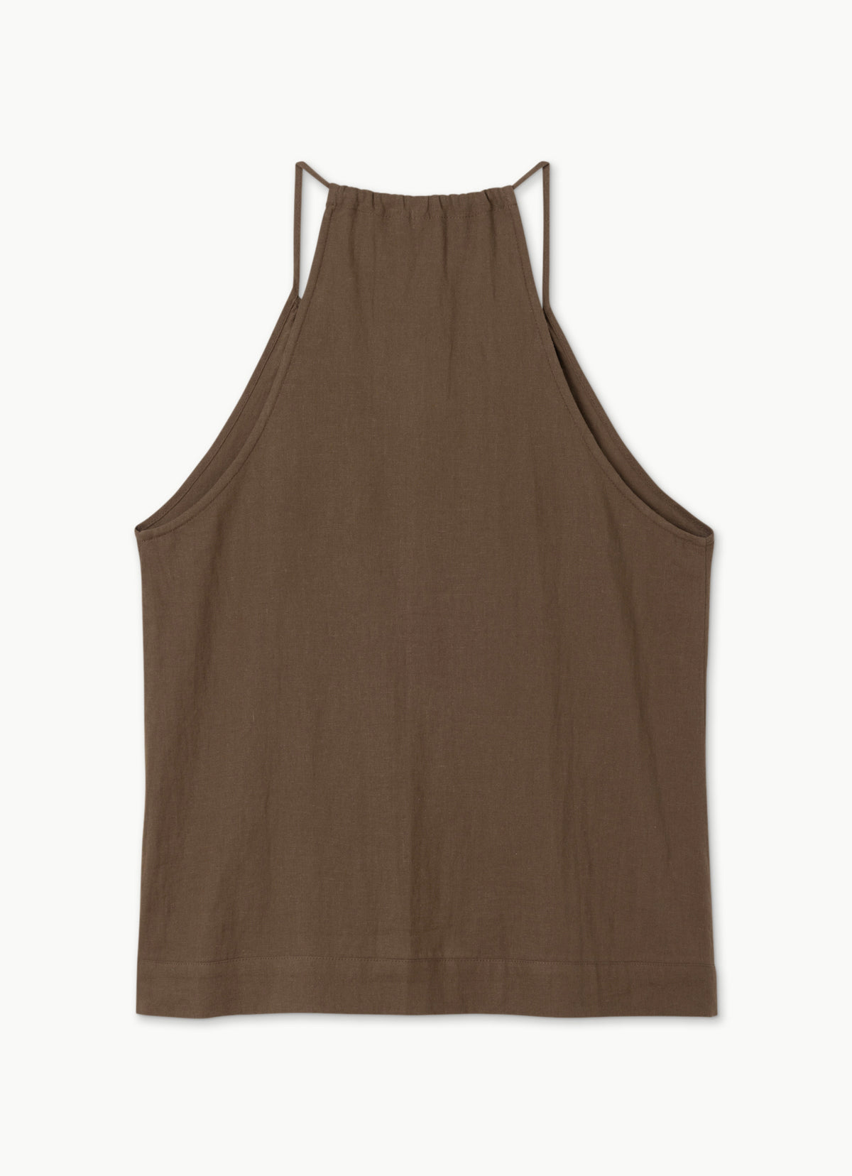 Linen shirring sleeveless_Brown Lentil