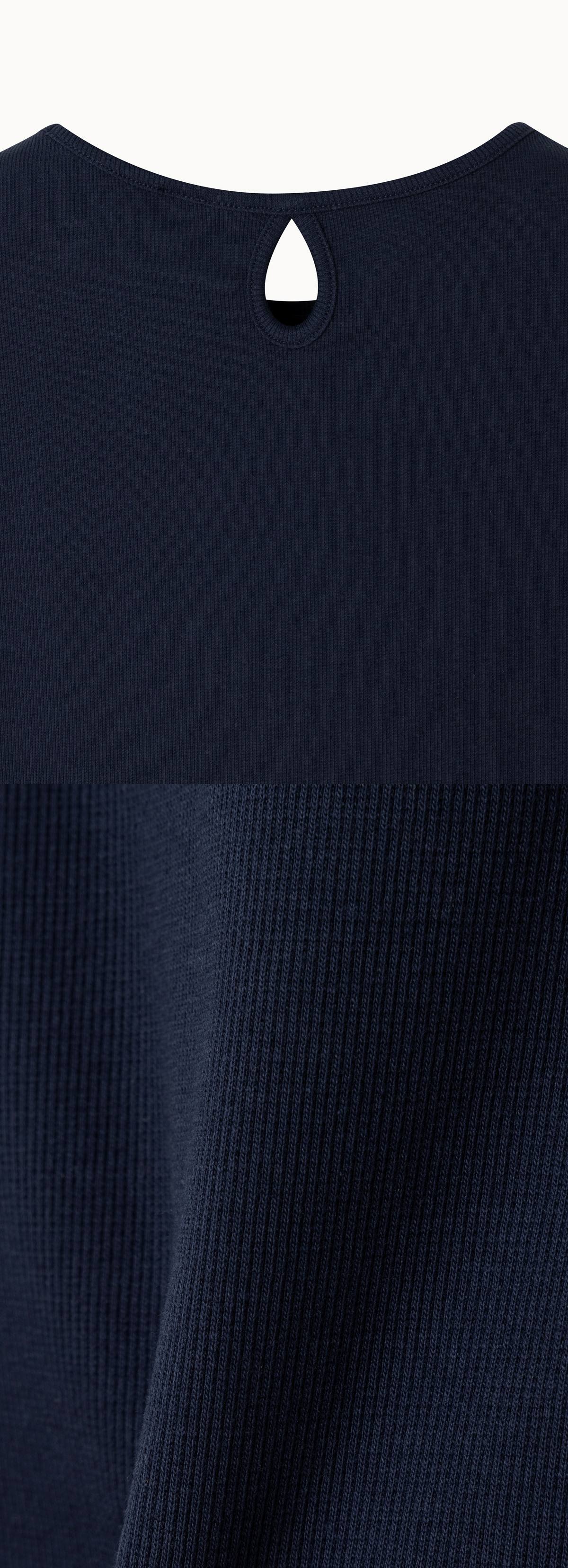 Keyhole rib short sleeve_Navy Blazer