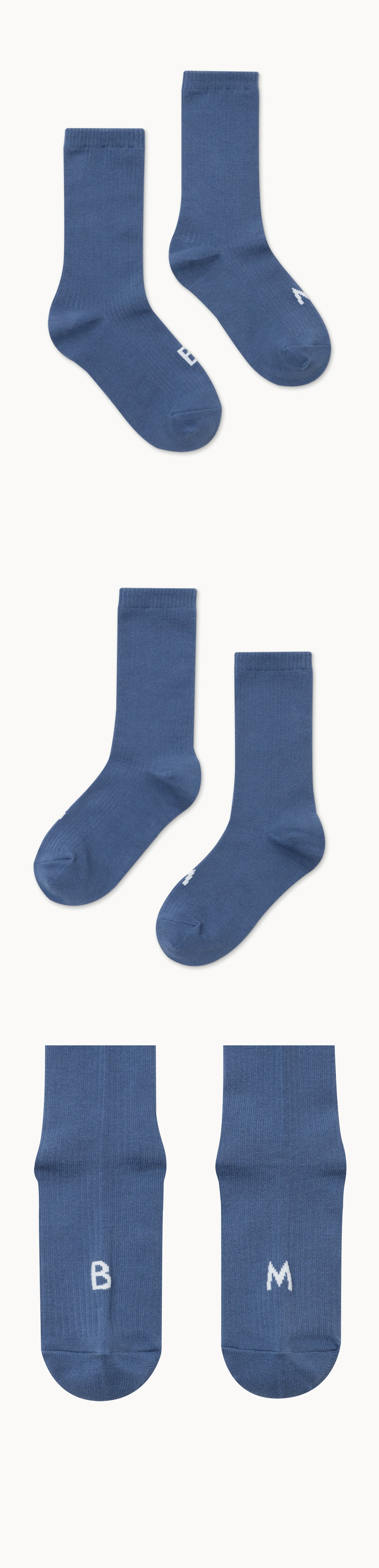 Rib ankle socks (Unisex)_True Navy