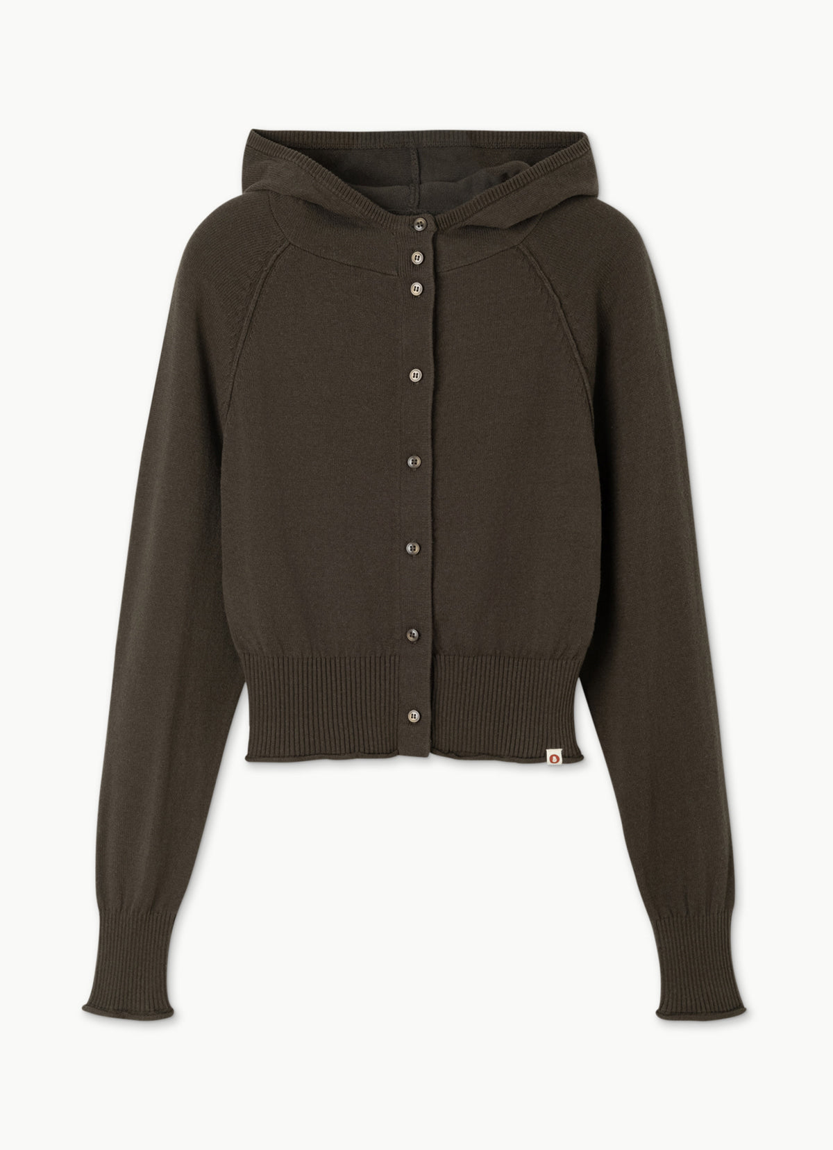 Fitted knit hoodie_Demitasse
