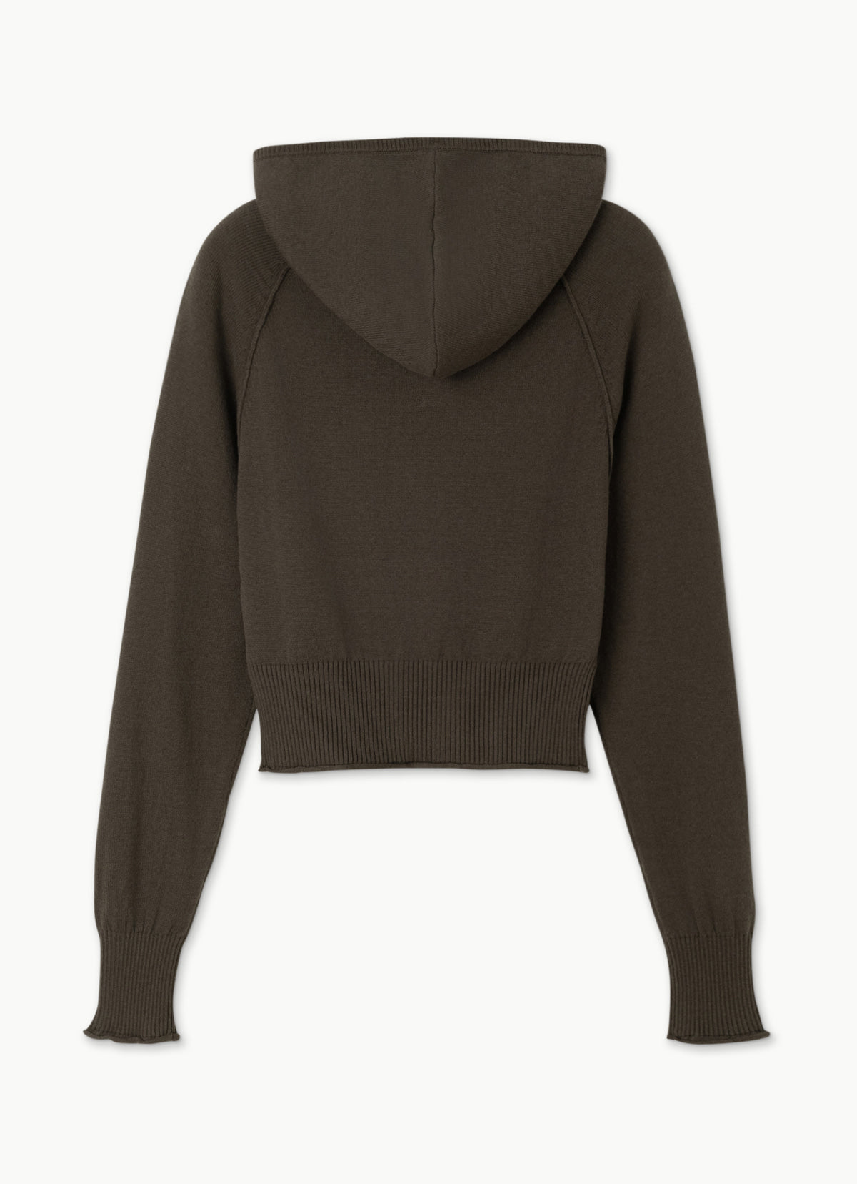 Fitted knit hoodie_Demitasse