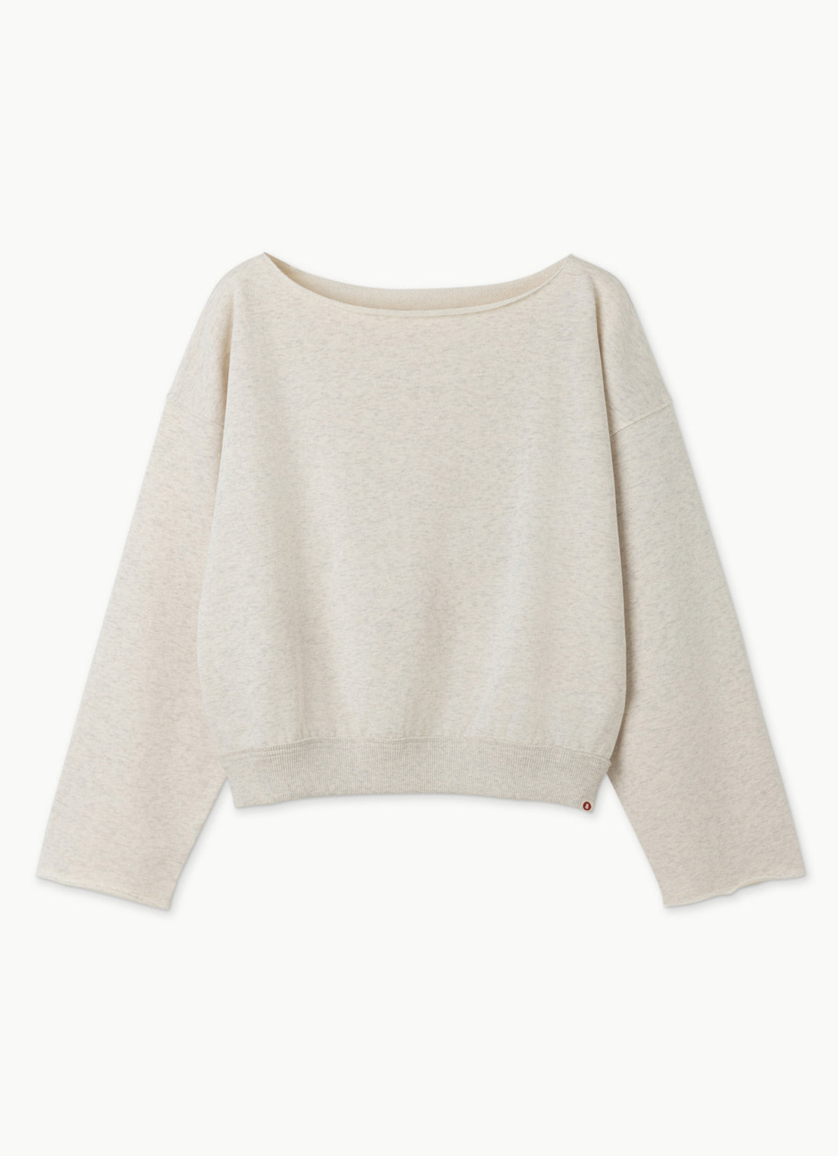 Off-shoulder sweat top_Oatmeal Melange