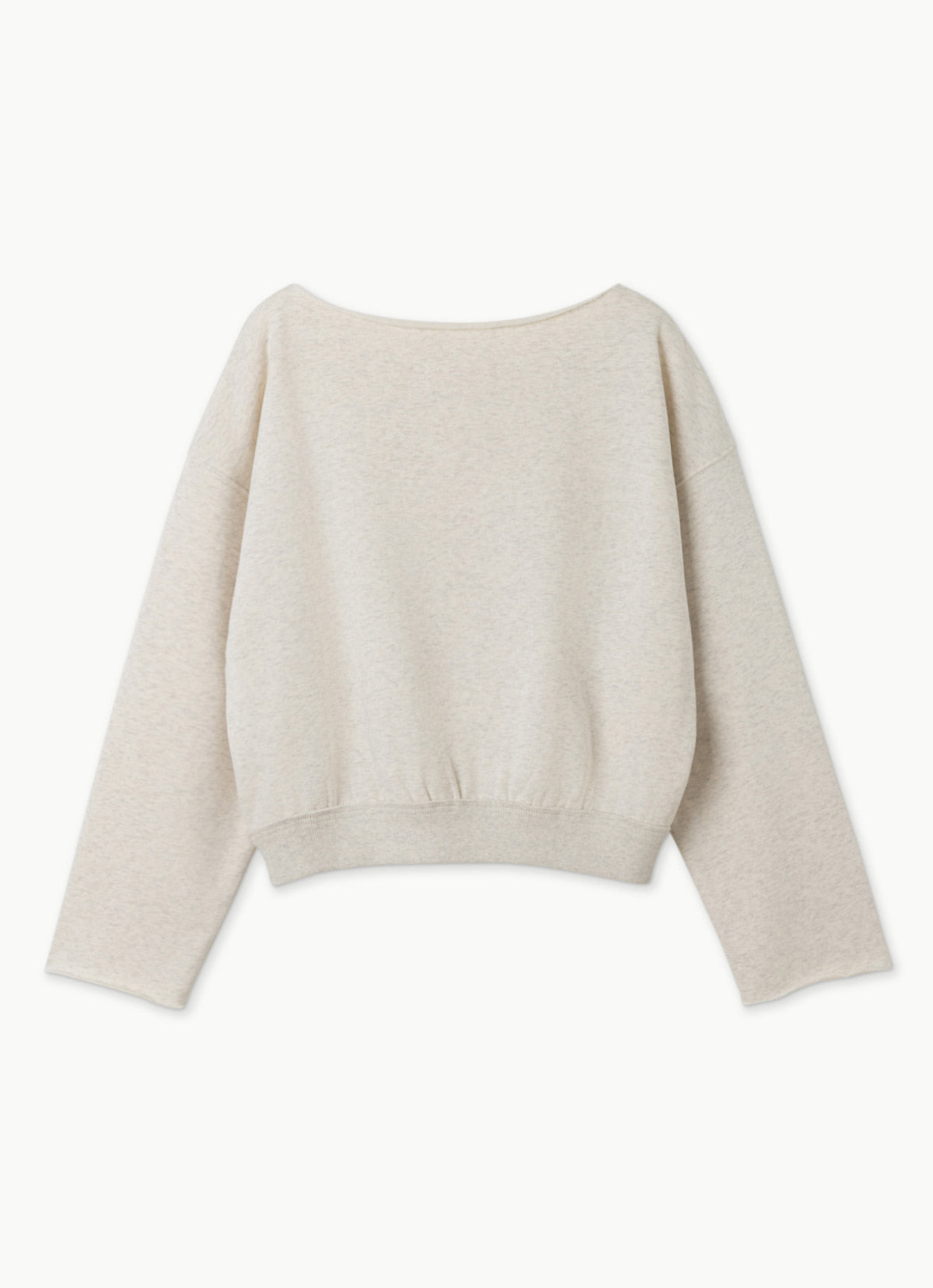 Off-shoulder sweat top_Oatmeal Melange