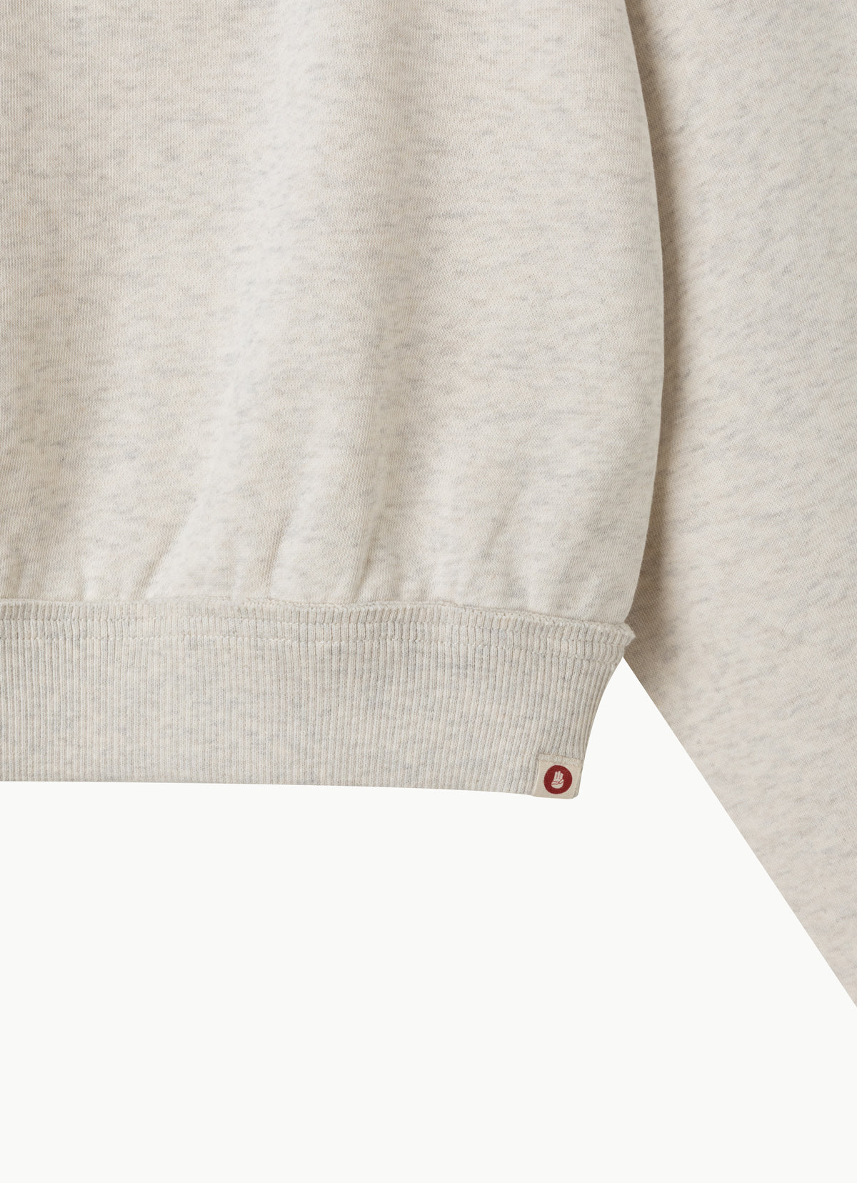 Off-shoulder sweat top_Oatmeal Melange