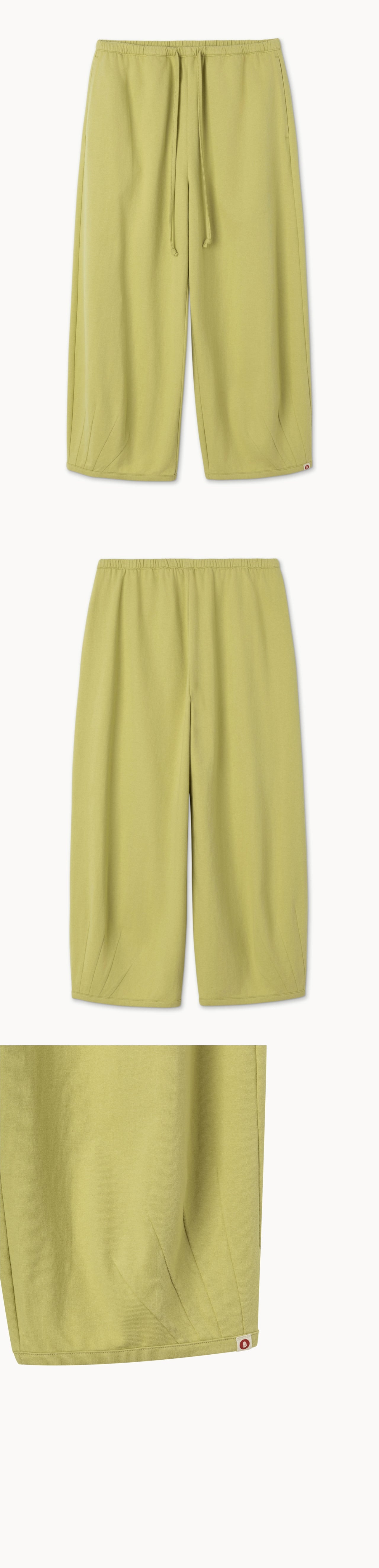 Pleats crop pants_Leek Green
