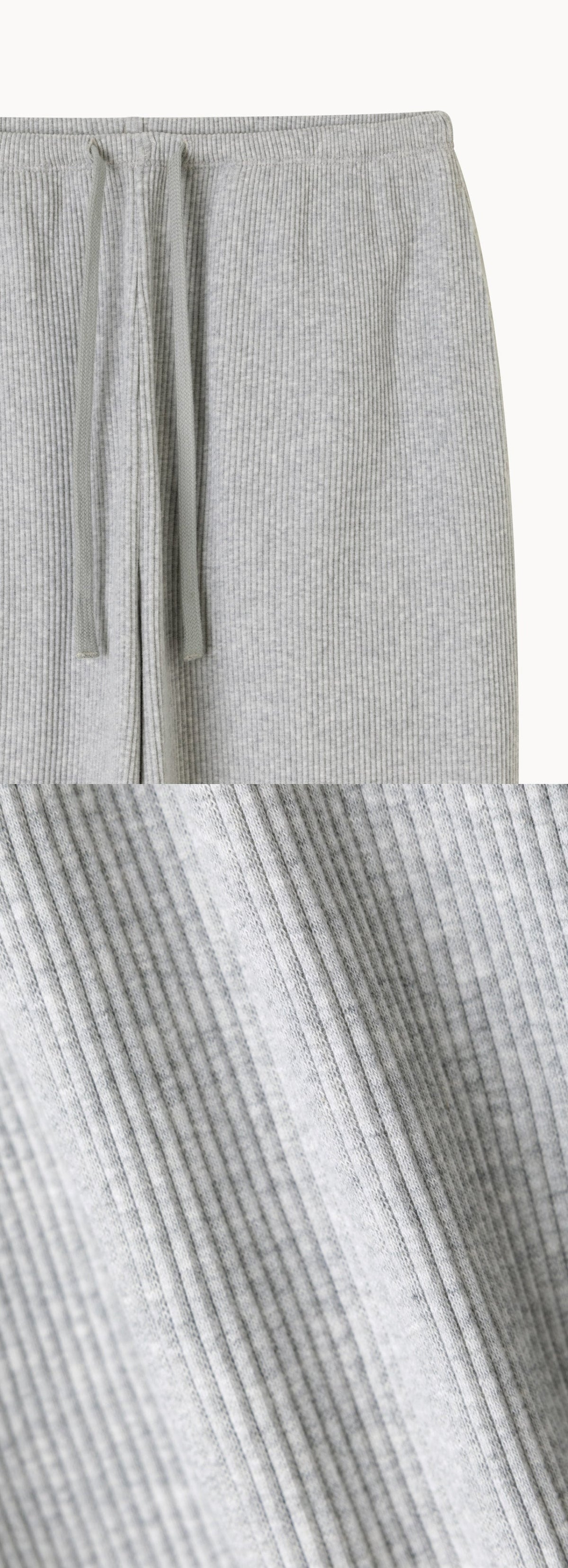 Rib jogger pants #3_Melange Grey