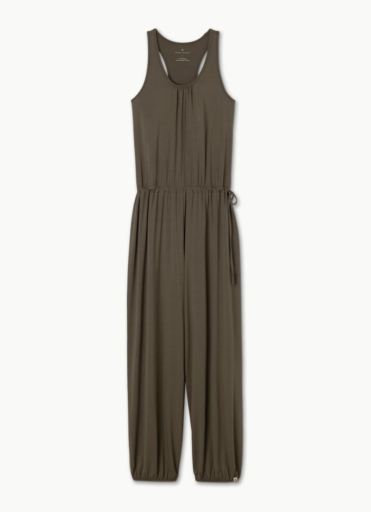 Racer string jumpsuit_Chocolate Chip