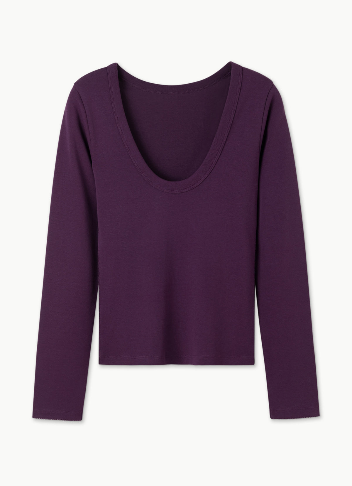 Essential scoop long sleeve_Deep Purple