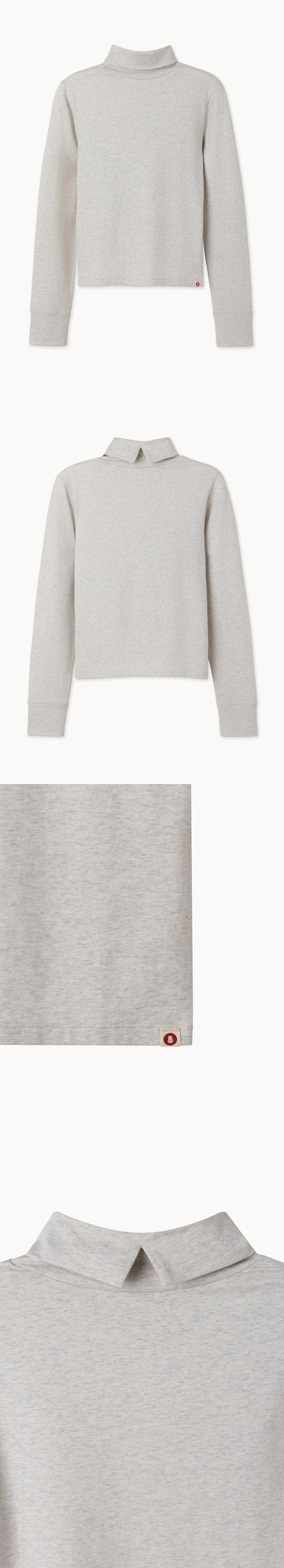 Turtle neck long sleeve_Oatmeal Melange