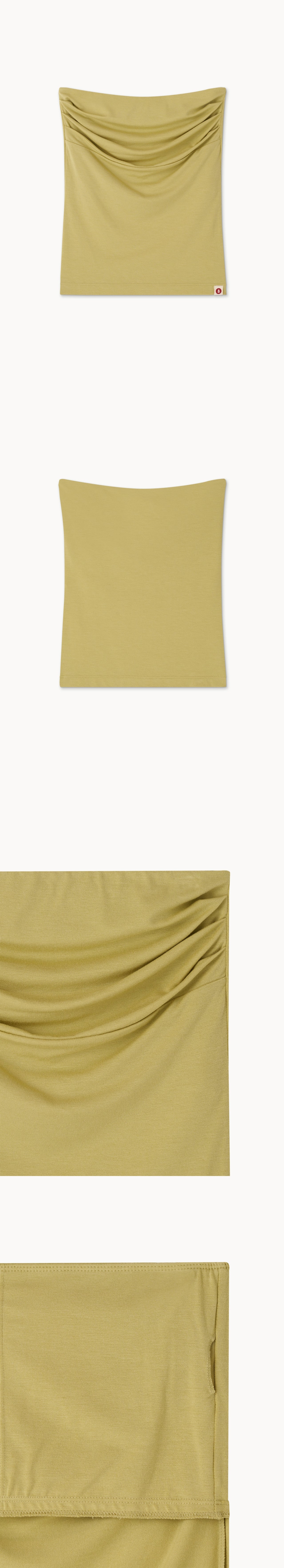 Pleats tube top (Rayon ver.)_Leek Green