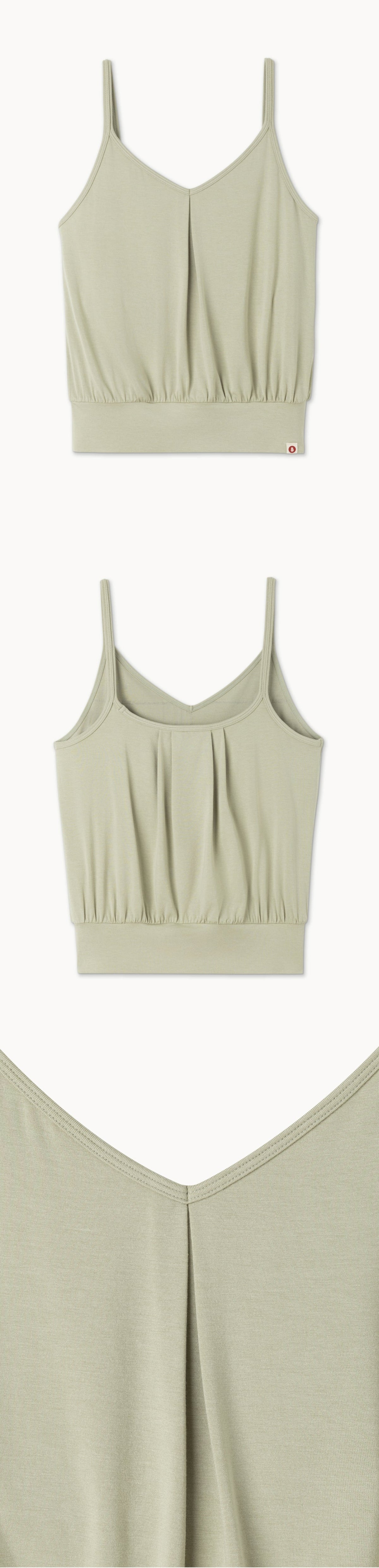 Pleats shirring sleeveless_Moss Gray